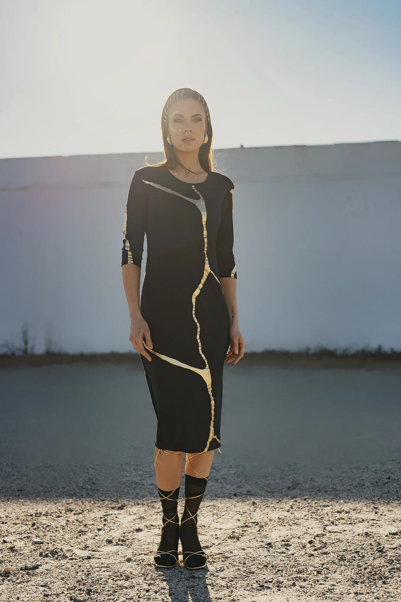 Short Charcoal Indigo Kintsugi 3 Way Maxi *Limited Edition*